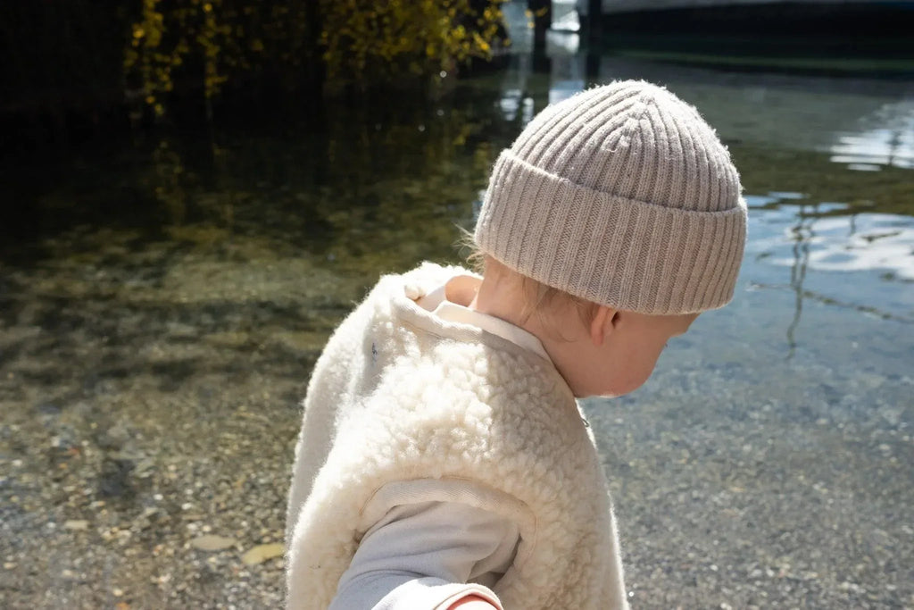 Baby/Kid Virgin Wool Vest - White/Red-3