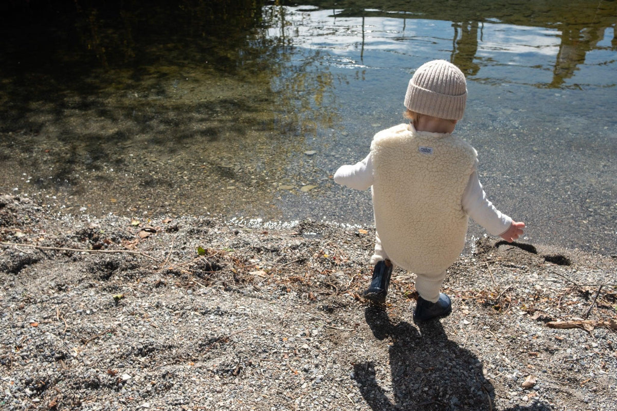 Baby/Kid Virgin Wool Vest - White/Red-4