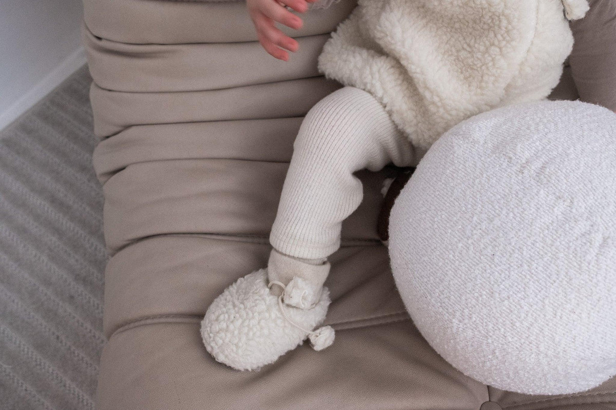 White Baby/Kid Natural Woolen Boots-1