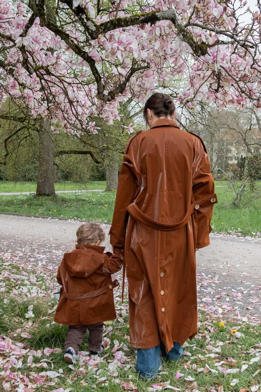 Kid's Trench Coat - Brown - Cotton-2