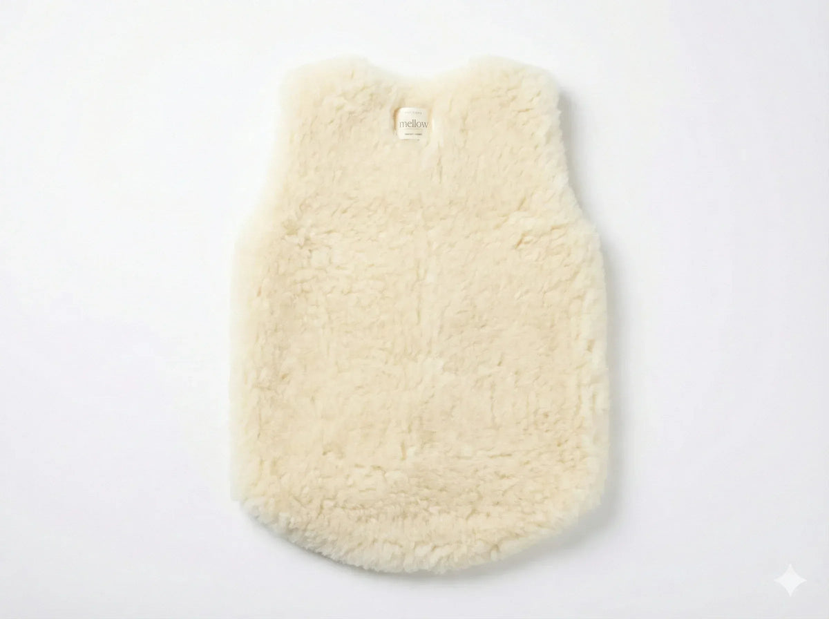 Baby/Kid Virgin Wool Vest - White/Red-1