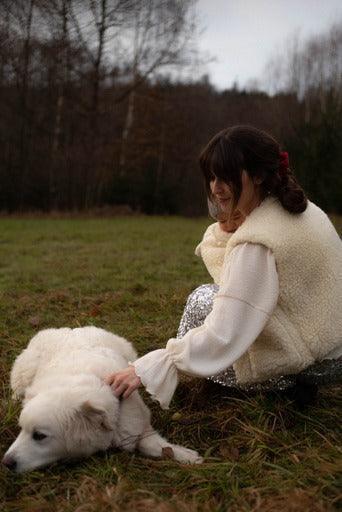 Woolen Woman's Vest - White-3