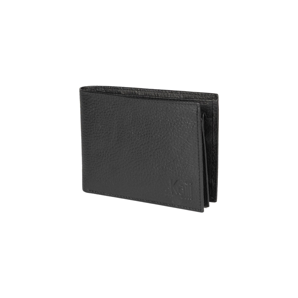 K10304AB | Portafogli Uomo in Vera Pelle pieno fiore, grana dollaro. Colore Nero. Tasca p/monete. Dimensioni da chiuso: cm 12,5 x 9,3 x 1. Confezione: Gift Box rigido fondo/coperchio-0
