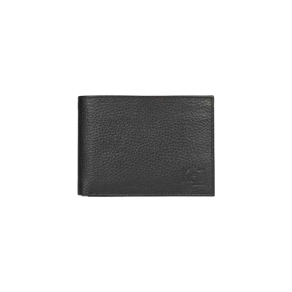 K10304AB | Portafogli Uomo in Vera Pelle pieno fiore, grana dollaro. Colore Nero. Tasca p/monete. Dimensioni da chiuso: cm 12,5 x 9,3 x 1. Confezione: Gift Box rigido fondo/coperchio-3