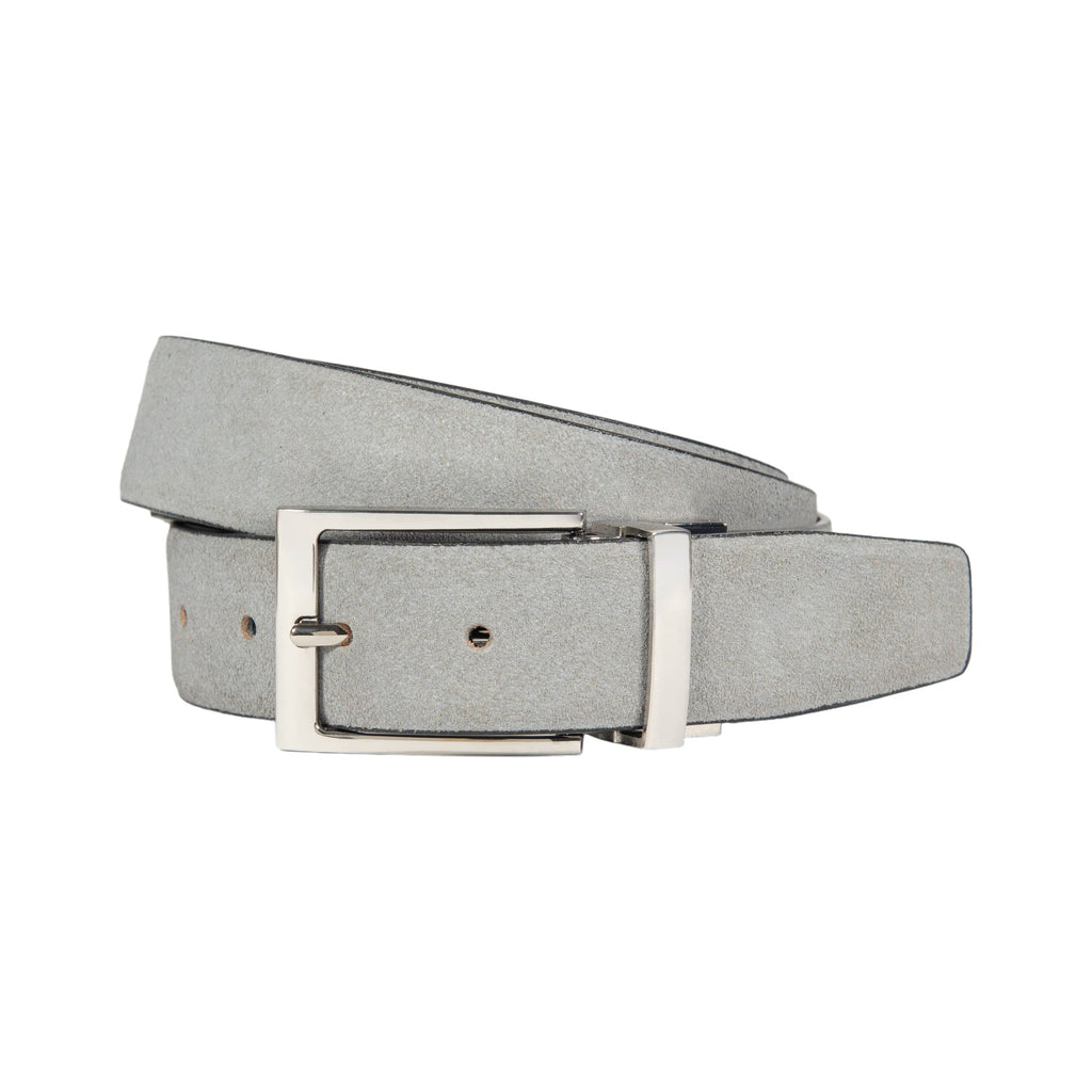 K4002AFB | Cintura Uomo Doubleface in Vera Pelle, Liscia e Scamosciata. Colore Nero / Grigio. Dimensioni: cm 125 x 3,5 x 0,5 (giro vita cm 110). Confezione: Gift Box rigido fondo/coperchio-3