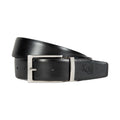 K4002AFB | Cintura Uomo Doubleface in Vera Pelle, Liscia e Scamosciata. Colore Nero / Grigio. Dimensioni: cm 125 x 3,5 x 0,5 (giro vita cm 110). Confezione: Gift Box rigido fondo/coperchio-0