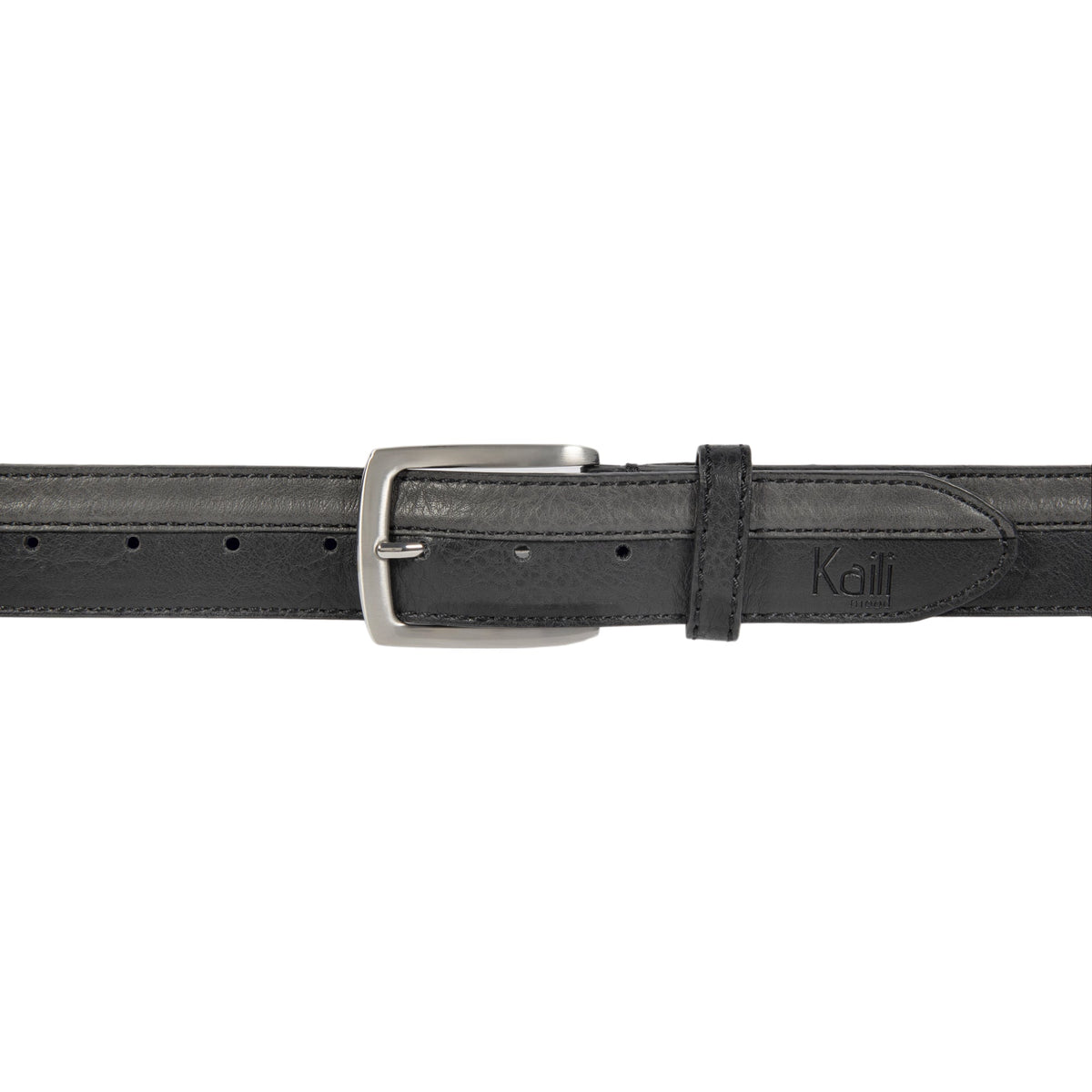 K4007AKB | Men's Two-Tone Belt in Pu Finish Leather Lining. Black/Anthracite color. Size: 125 x 3.8 x 0.5 cm (waist 110 cm). Packaging: hard bottom/cover Gift Box-2