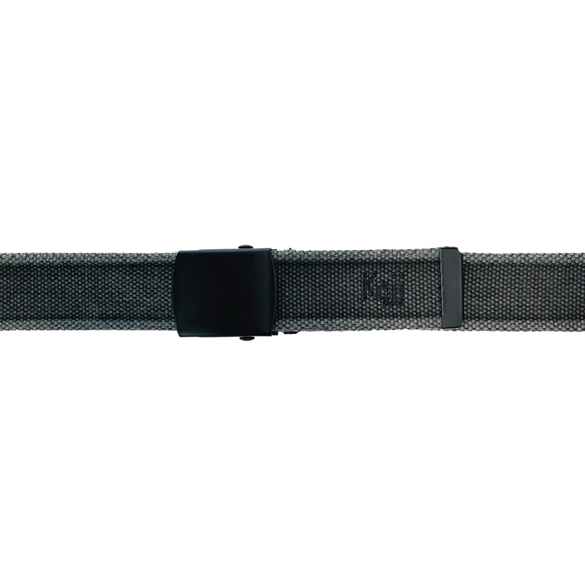 K4010KB | Belt Tape Canvas Stone Washed Col. Anthracite with Matte Black Buckle. Size: 125 x 4 x 0.5 cm One Size - Shortenable. Packaging: hard bottom/cover Gift Box-1