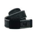 K4010KB | Belt Tape Canvas Stone Washed Col. Anthracite with Matte Black Buckle. Size: 125 x 4 x 0.5 cm One Size - Shortenable. Packaging: hard bottom/cover Gift Box-0
