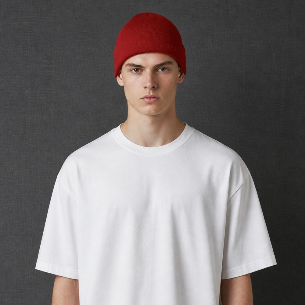 K5001EC | ORTLES - Unisex Knit Beanie Made in Italy. Garnet Color-2