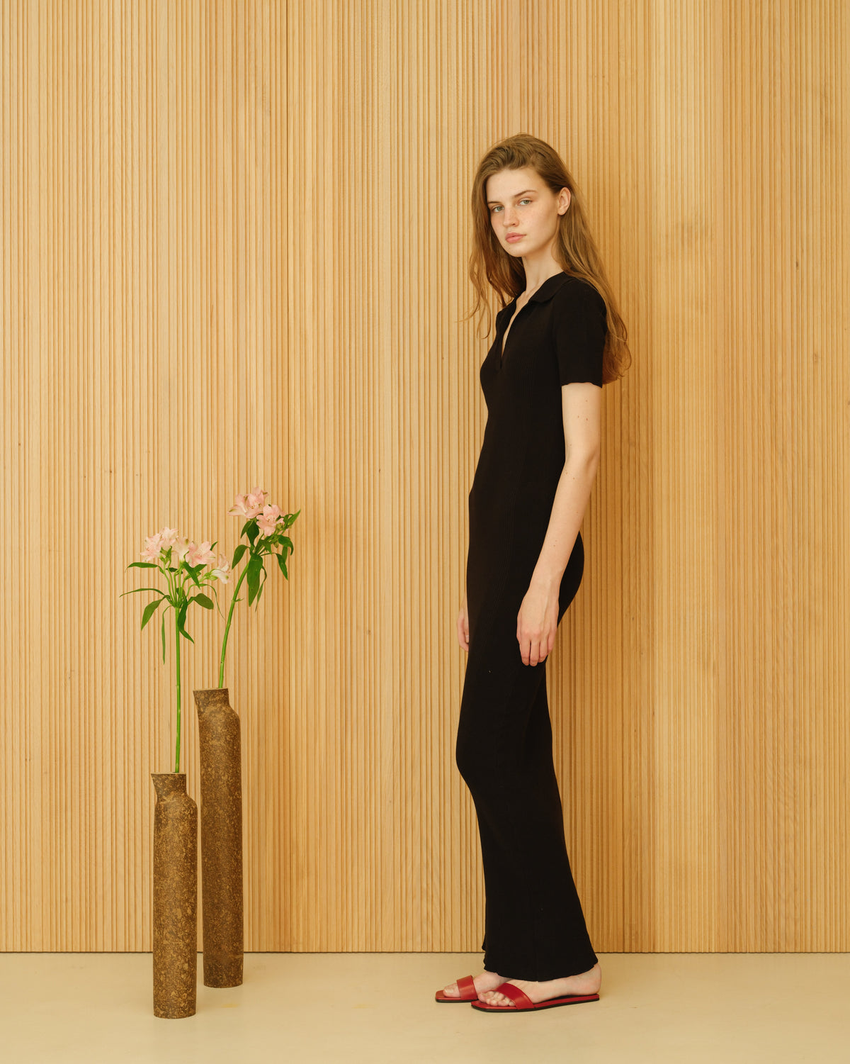 Cotton Open-Back Polo Dress-2