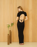 Cotton Open-Back Polo Dress-0