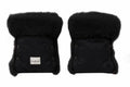 Waterproof Natural Sheepskin Stroller Hand Muffs - Black-0