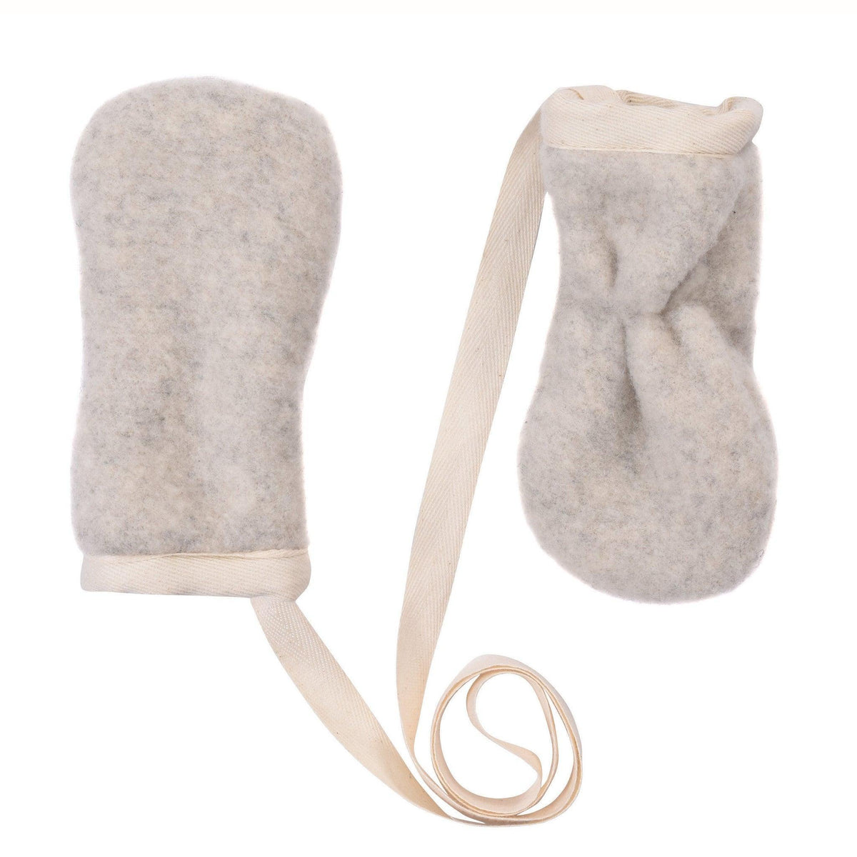 Grey Polar Bear Woolen Baby Gloves-0