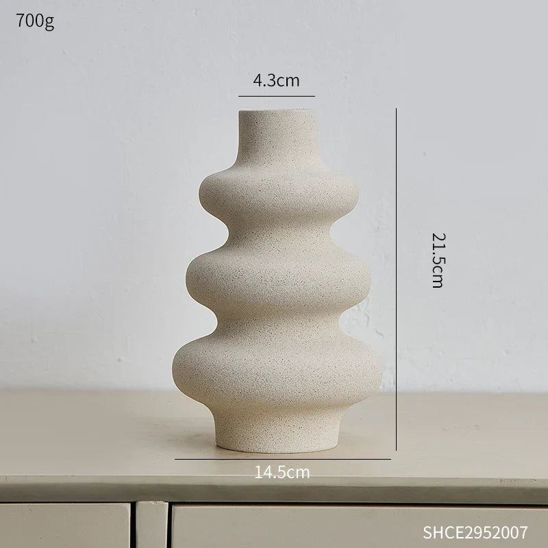 Nordic Style White Ceramic Vase Modern Home Decor-2