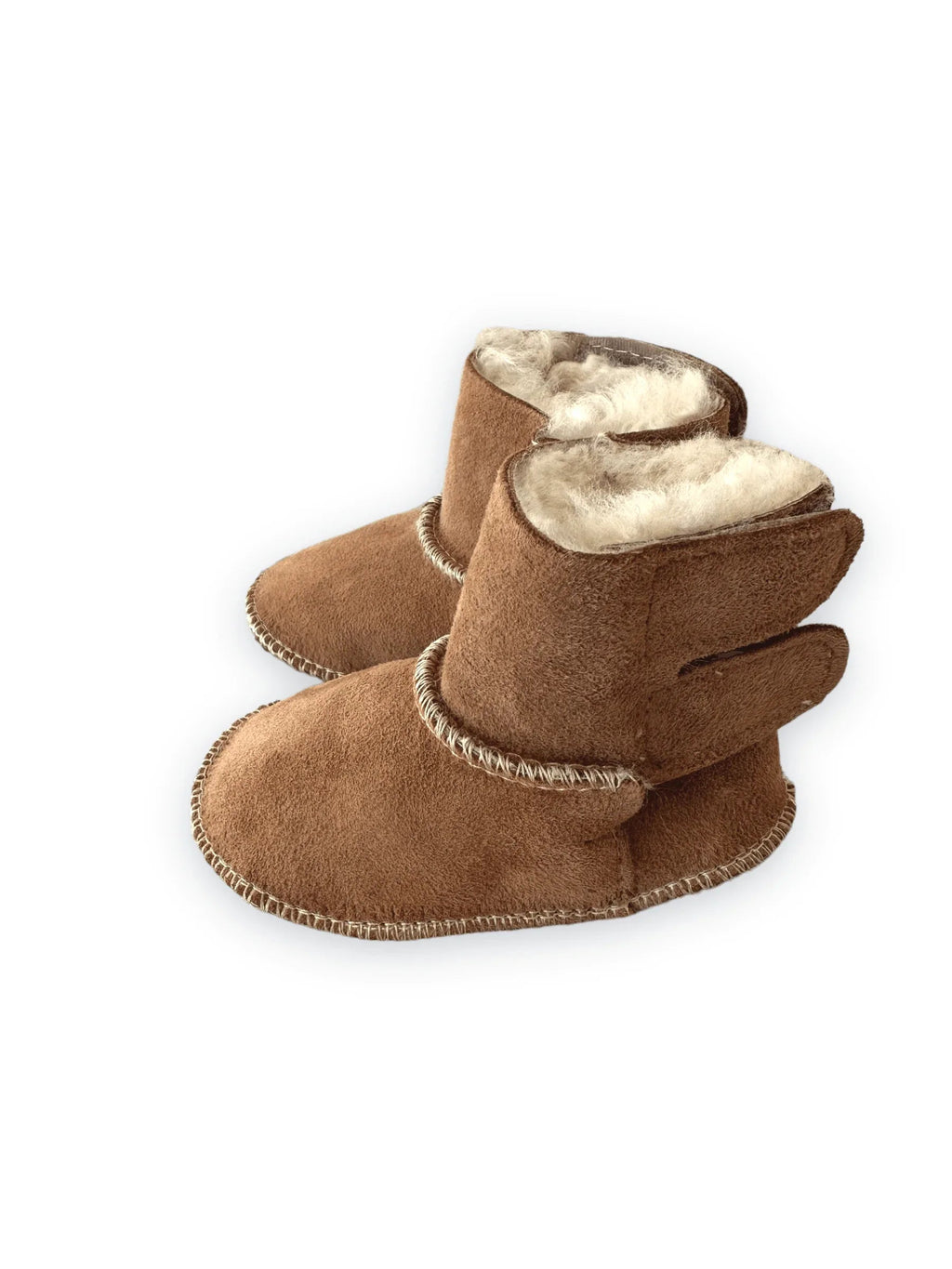 Beige Baby Natural Sheepskin Boots-0