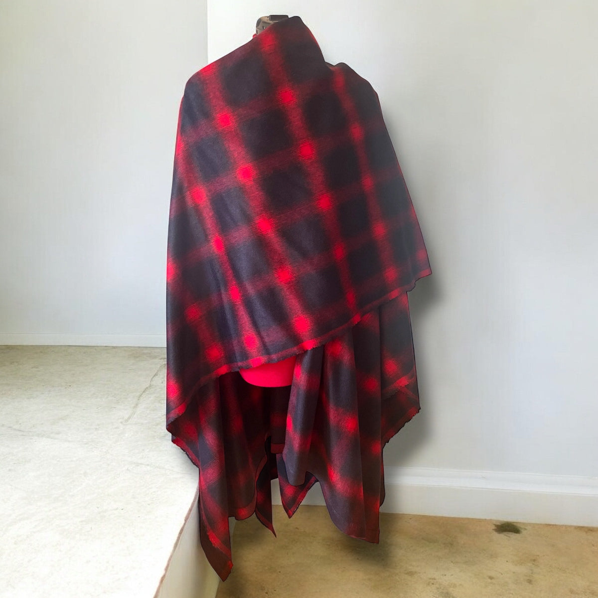 Midi recycled wool cape-3