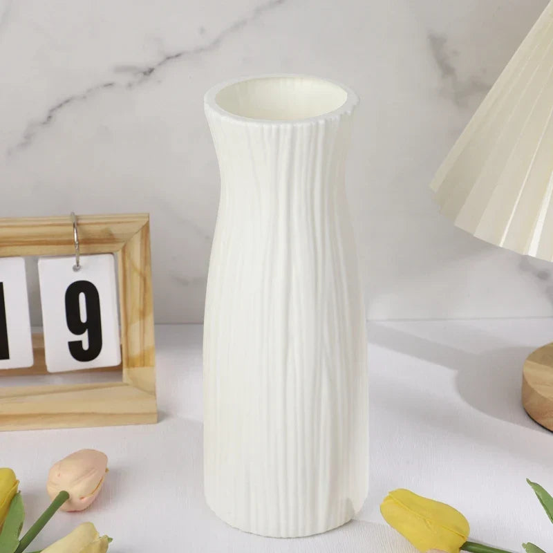 White Plastic Vase for Home and Wedding Decor-1