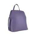 RB1018Y | Women's Double Compartment Backpack in Genuine Leather Made in Italy with adjustable shoulder straps. Gunmetal metal hardware - Color Purple - Dimensions: cm 26 x 30 x 14.5-0