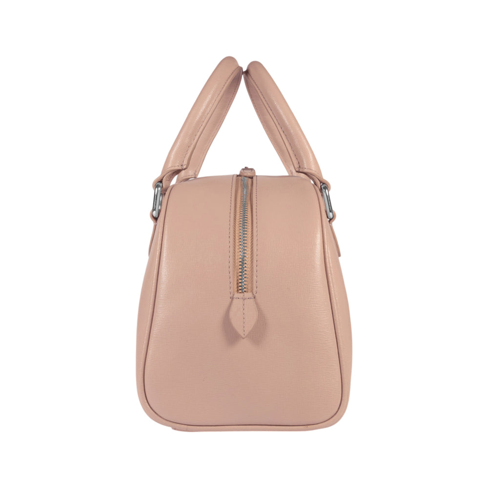 RB1034AU | Borsa Bowling da Donna VIRGINIA in Vera Pelle Saffiano Made in Italy. Colore Cipria-2
