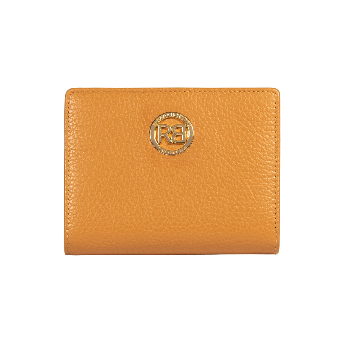 RB1080GCQ | Portafogli Donna Made in Italy in Vera Pelle grana Dollaro. Colore Cuoio. Dimensioni (da chiuso): cm 13 x 9 x 2,5-0