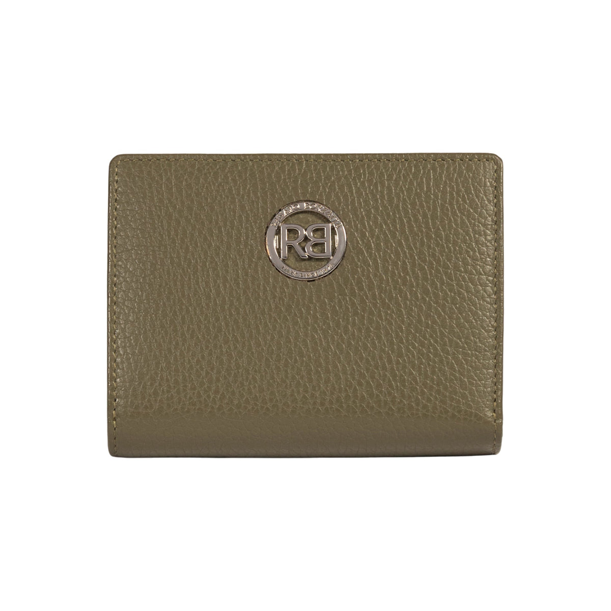 RB1080SAG | Women's Wallet Made in Italy in Genuine Dollar Grain Leather. Olive Green Color. Dimensions (closed): 13 x 9 x 2.5 cm-0