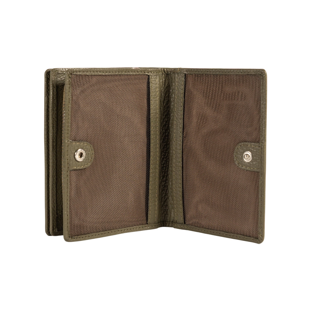RB1080SAG | Women's Wallet Made in Italy in Genuine Dollar Grain Leather. Olive Green Color. Dimensions (closed): 13 x 9 x 2.5 cm-2