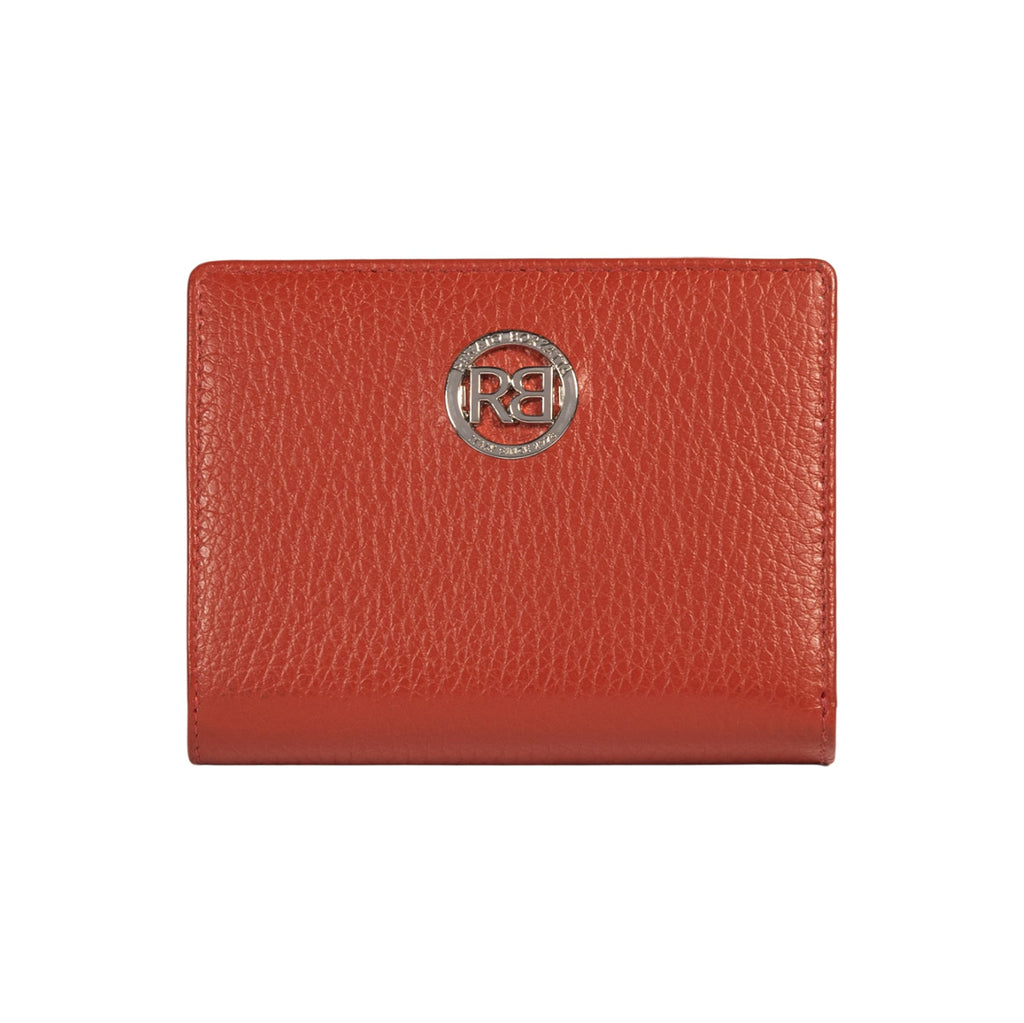 RB1080SAM | Portafogli Donna Made in Italy in Vera Pelle grana Dollaro. Colore Paprika. Dimensioni (da chiuso): cm 13 x 9 x 2,5-0