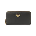 RB1081GA | Women's zip-up wallet, Made in Italy in genuine grained leather. Color: Black. Dimensions: 20 x 10 x 2.5 cm.-0