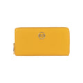 RB1081GAR | Portafogli Donna con chiusura lampo Made in Italy in Vera Pelle grana Dollaro. Colore Senape. Dimensioni: cm 20 x 10 x 2,5-0