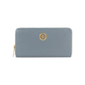 RB1081GP | Portafogli Donna con chiusura lampo Made in Italy in Vera Pelle grana Dollaro. Colore Avio. Dimensioni: cm 20 x 10 x 2,5-0