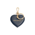 RB1082GD | Heart Charm Keychain Made in Italy in Genuine Dollar Grain Leather. Color: Blue-0