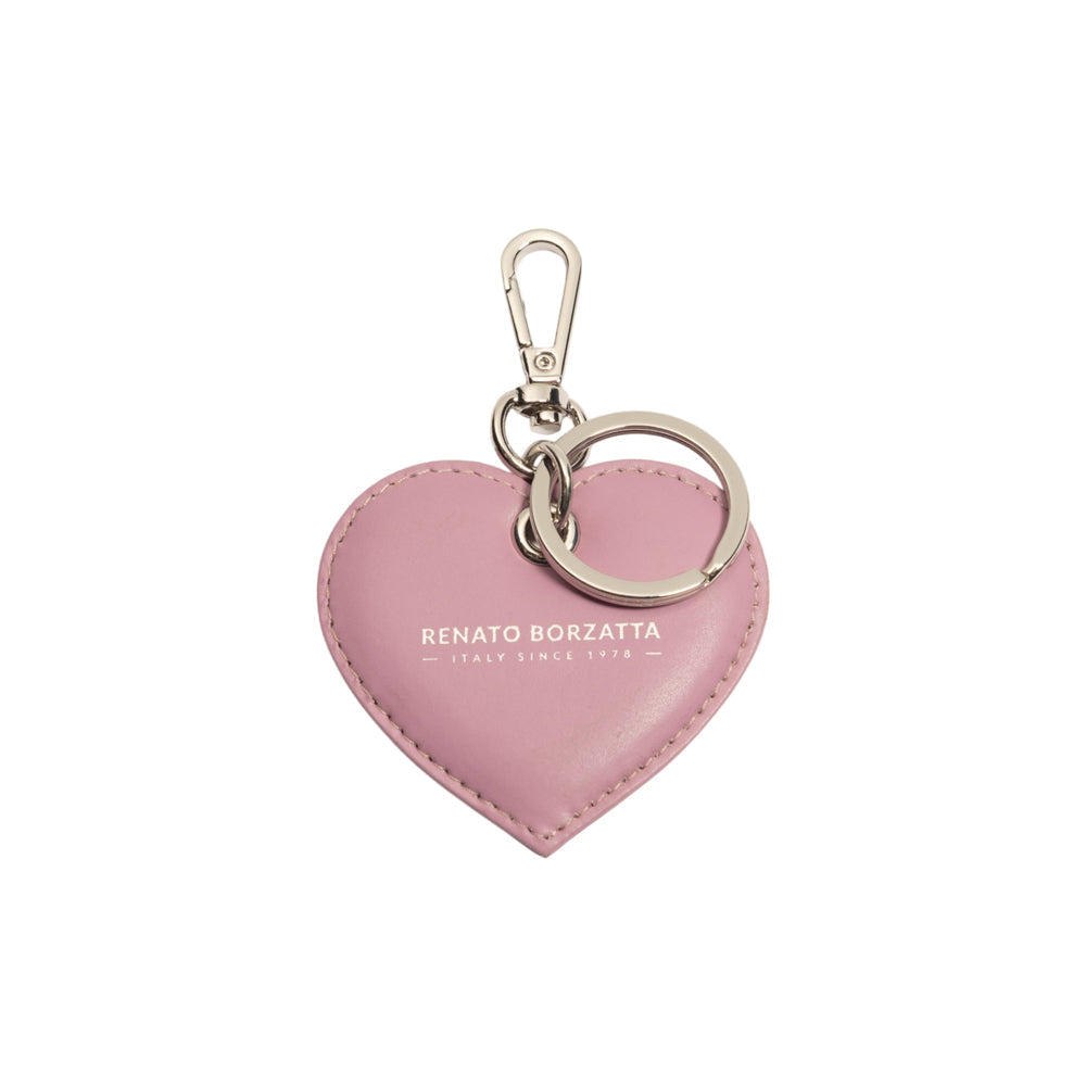 RB1082SCI | Portachiavi Heart Charm Made in Italy in in Vera Pelle Liscia Opaca. Colore Lilla-0