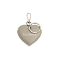 RB1082SF | Heart Charm Keychain Made in Italy in Smooth Matte Genuine Leather. Color: Gray-0