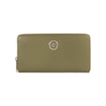 RB1084SE | Women's zippered wallet made in Italy in smooth, matte genuine leather. Color: Green. Dimensions: 20 x 10 x 2.5 cm.-0