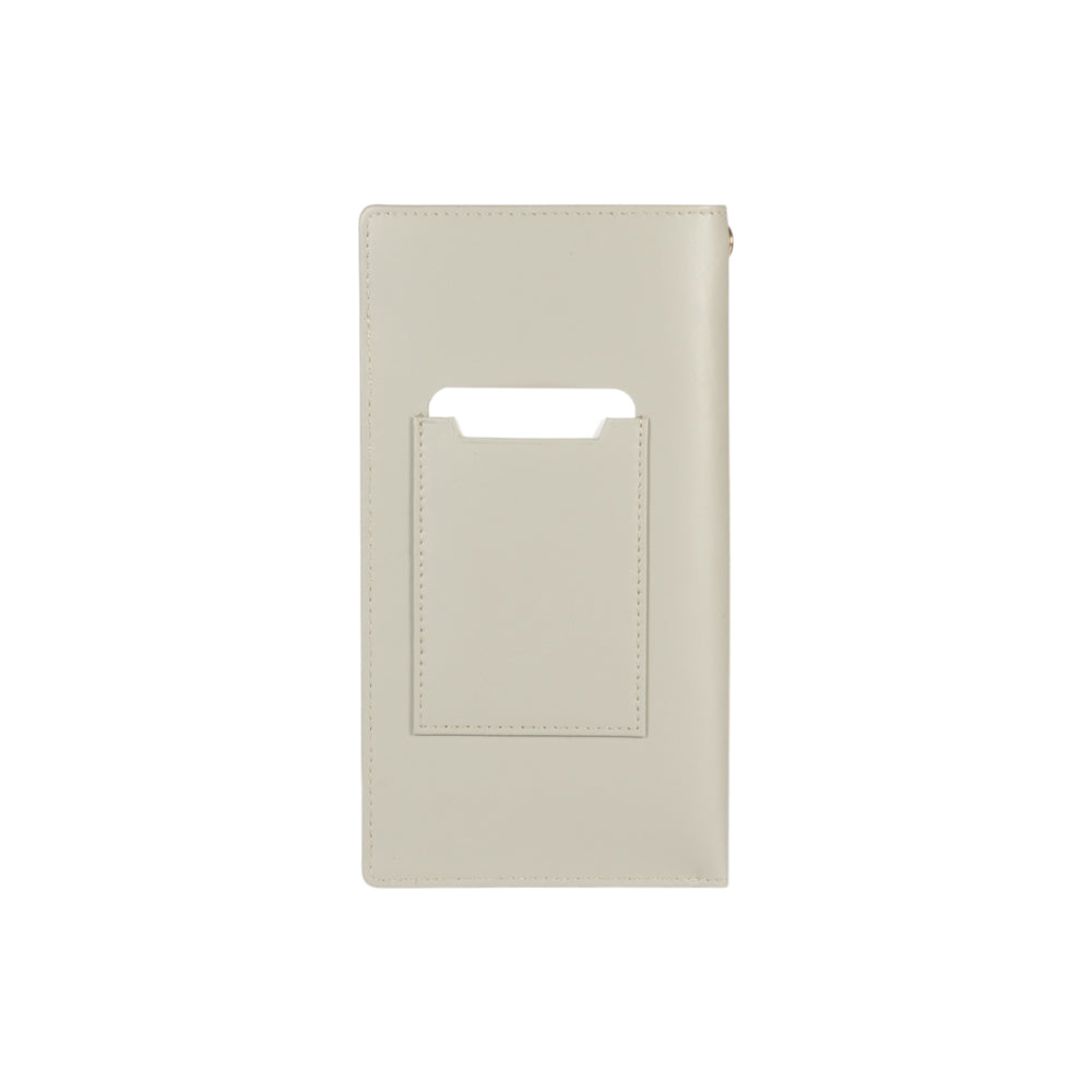 RB1087F | Glasses/Smartphone Case with Shoulder Strap Made in Italy in Genuine Smooth Matte Leather. Color: Gray-1