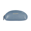 RB1088P | Half-Moon Pencil Case/Clutch Bag Made in Italy in Genuine Dollar Grain Leather. Color: Air Force Blue-0