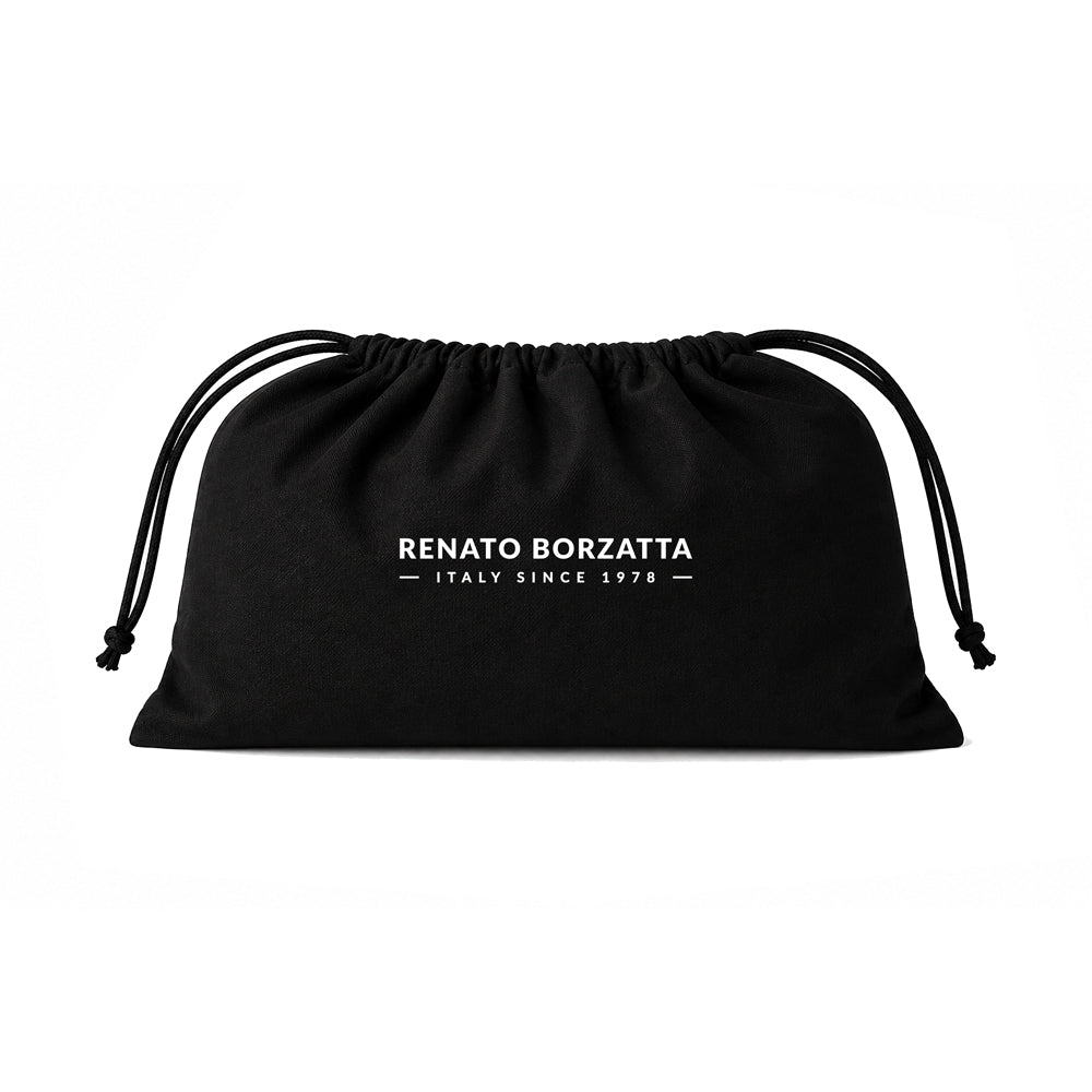 RB1088P | Half-Moon Pencil Case/Clutch Bag Made in Italy in Genuine Dollar Grain Leather. Color: Air Force Blue-4