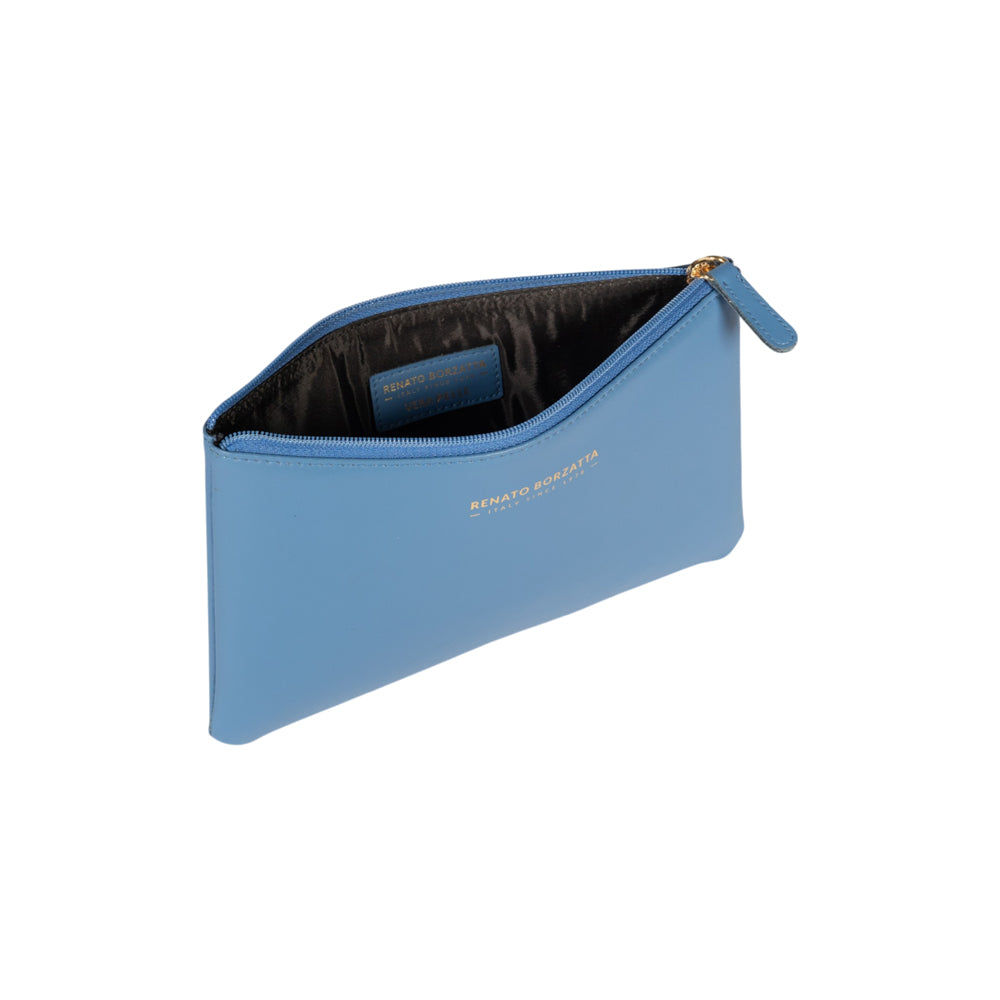RB1090CP | Made in Italy Toiletry Bag in Genuine Smooth Matte Leather. Color: Wisteria-1