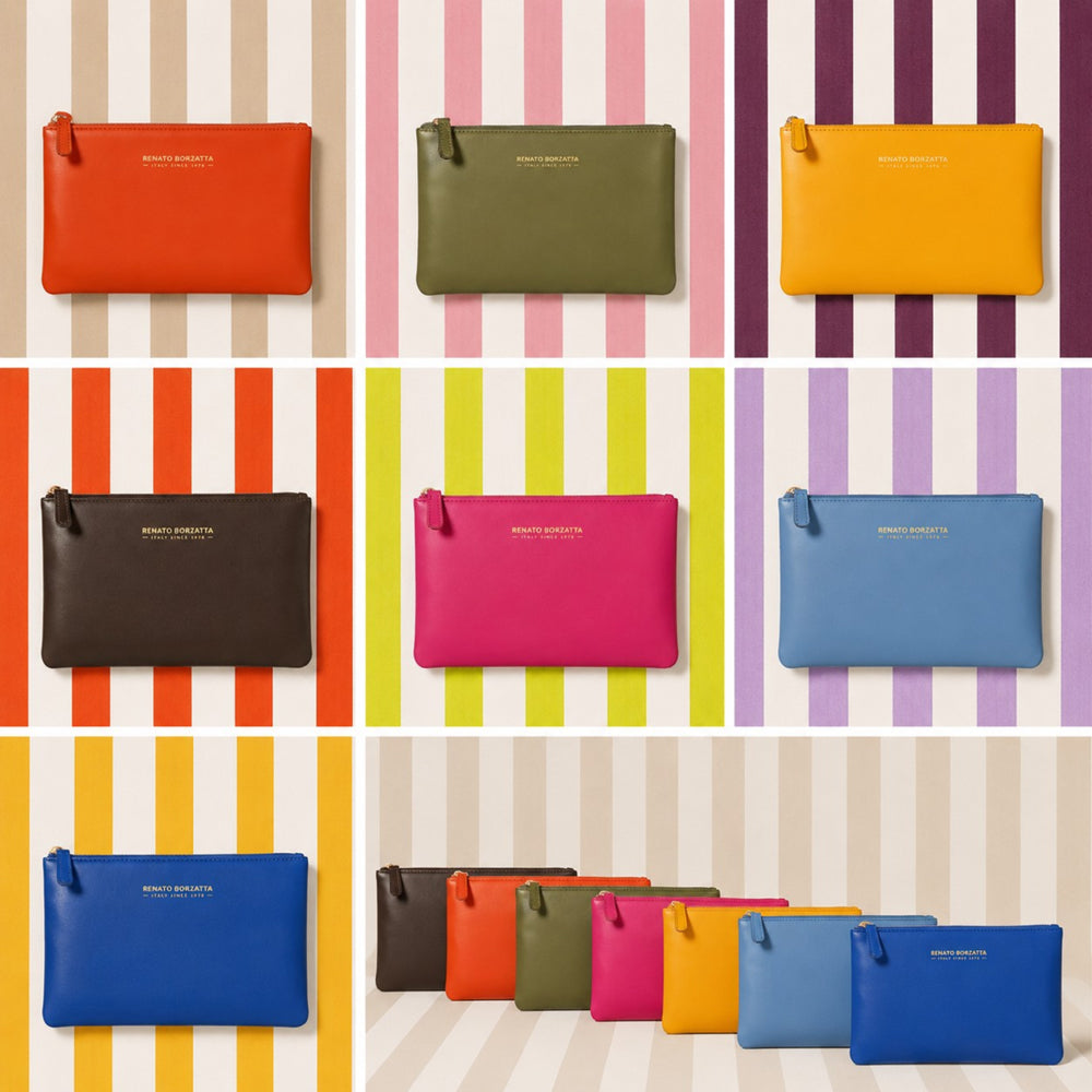 RB1090CP | Made in Italy Toiletry Bag in Genuine Smooth Matte Leather. Color: Wisteria-2