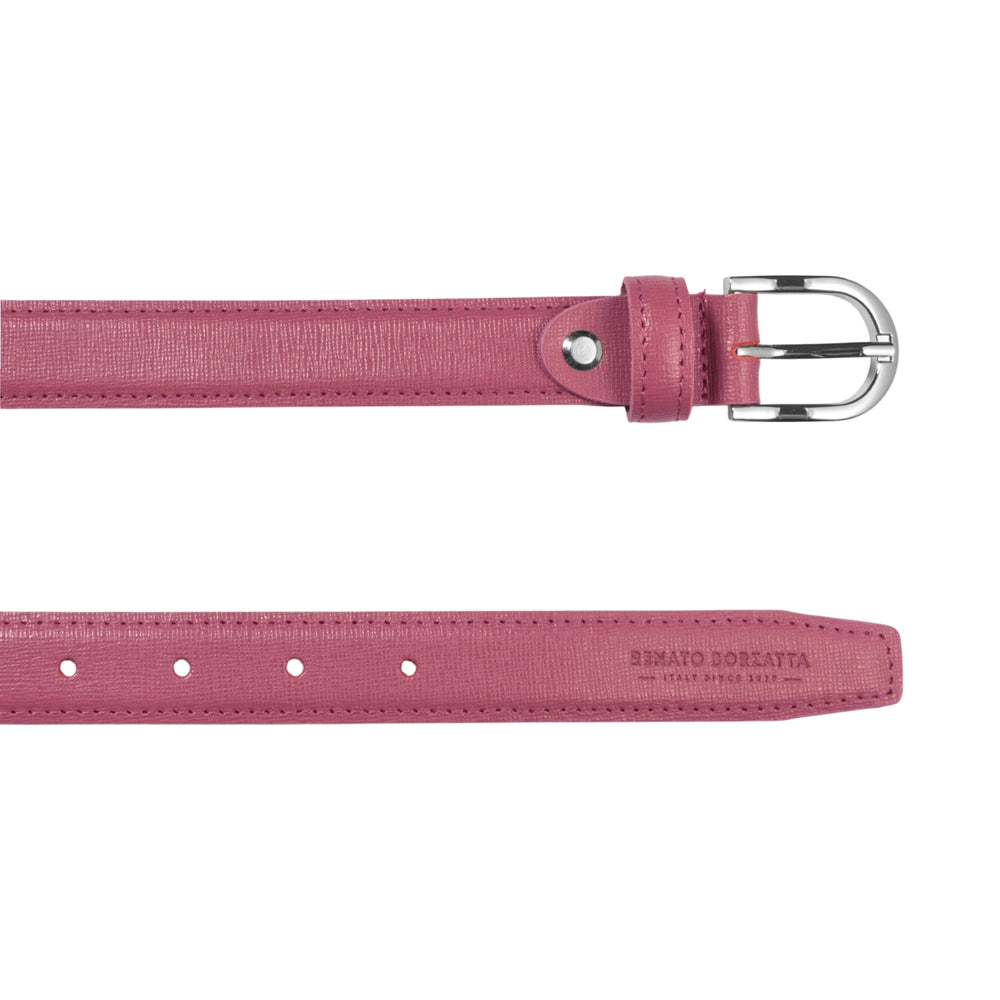 RB4016BS | Cintura Donna Made in Italy in Vera Pelle Saffiano. Colore Peonia-2