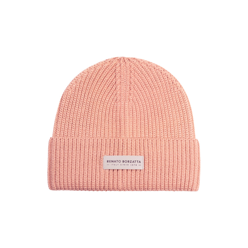RB5003BJ | CERVINO Wool Blend Knit Hat Made in Italy, Pink-0