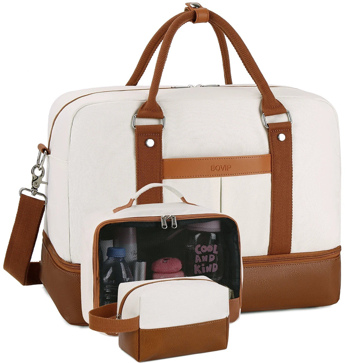 Travel Tote Duffel Bag with Shoe Compartment-0