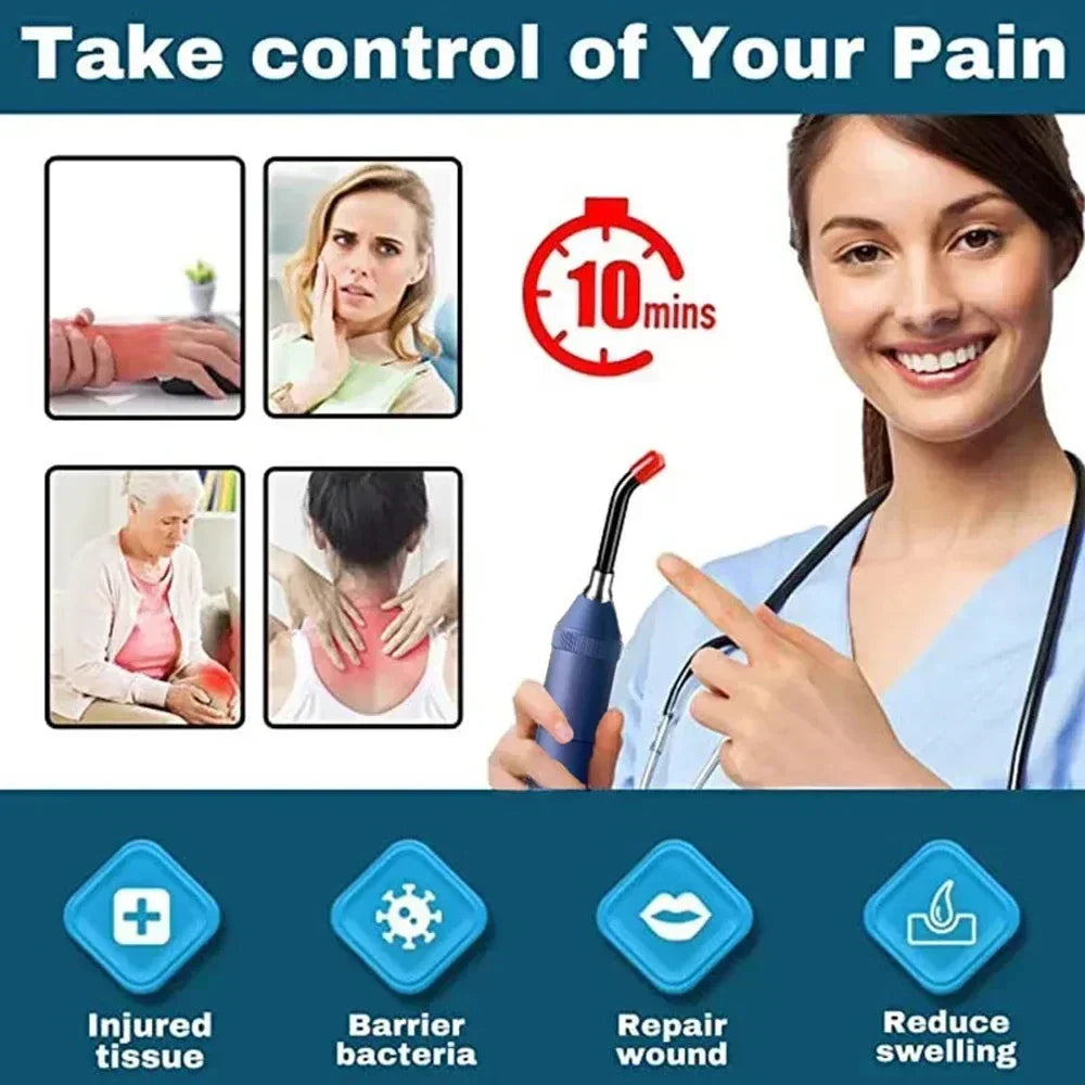3-in-1 Red Light Therapy Wand Infrared & Blue Light Blue-3