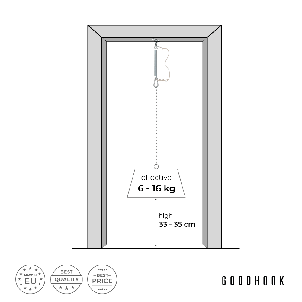 Culla a molla per bambini con una corda di sicurezza | Culla a molla 6-16 kg | Altalena per dormire | Seduta sospesa | Seduta a molla | Sonno rilassante | Corda di sicurezza fino a 30kg-3