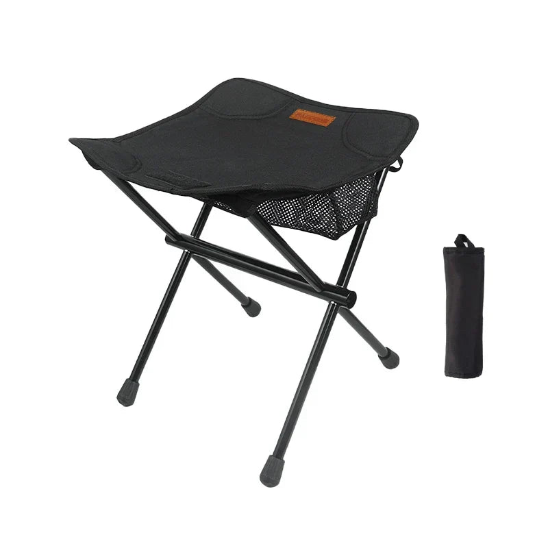 Portable Aluminum Folding Camping Stool with Storage-0