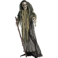 Skeleton Reaper Animatronic Halloween Decor with Lights & Sound-0