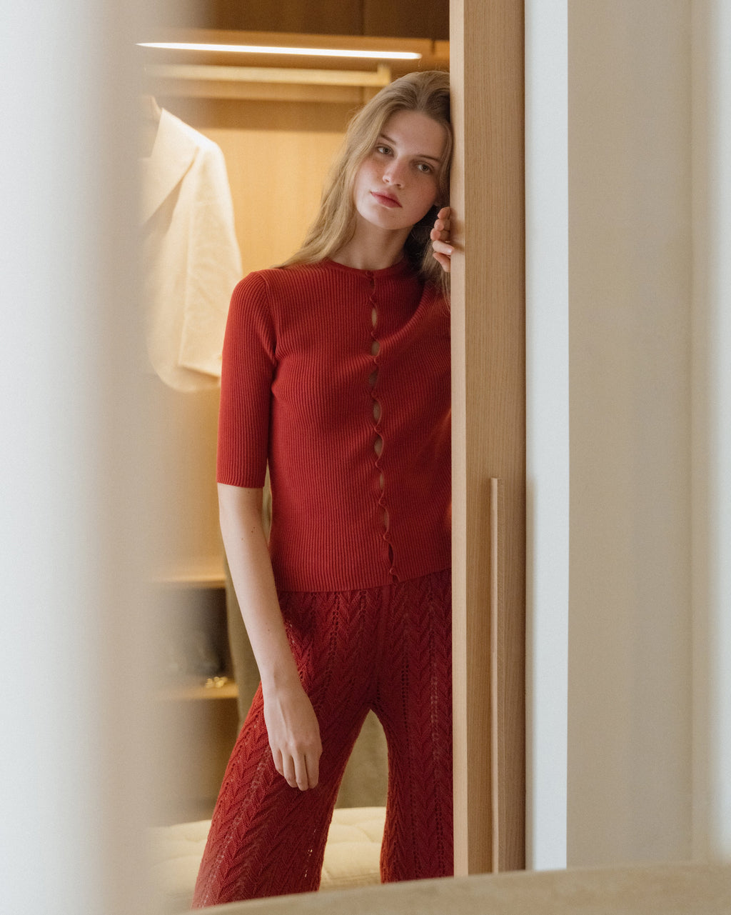Cotton Ribbed Cardigan-0