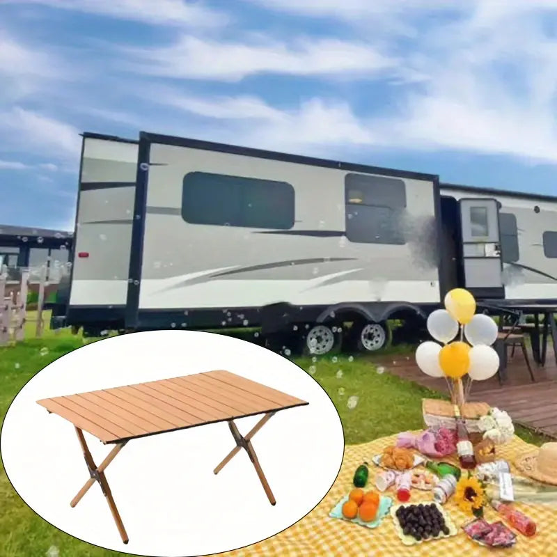 Foldable Roll Camping Table - Portable Outdoor Dining Solution-2