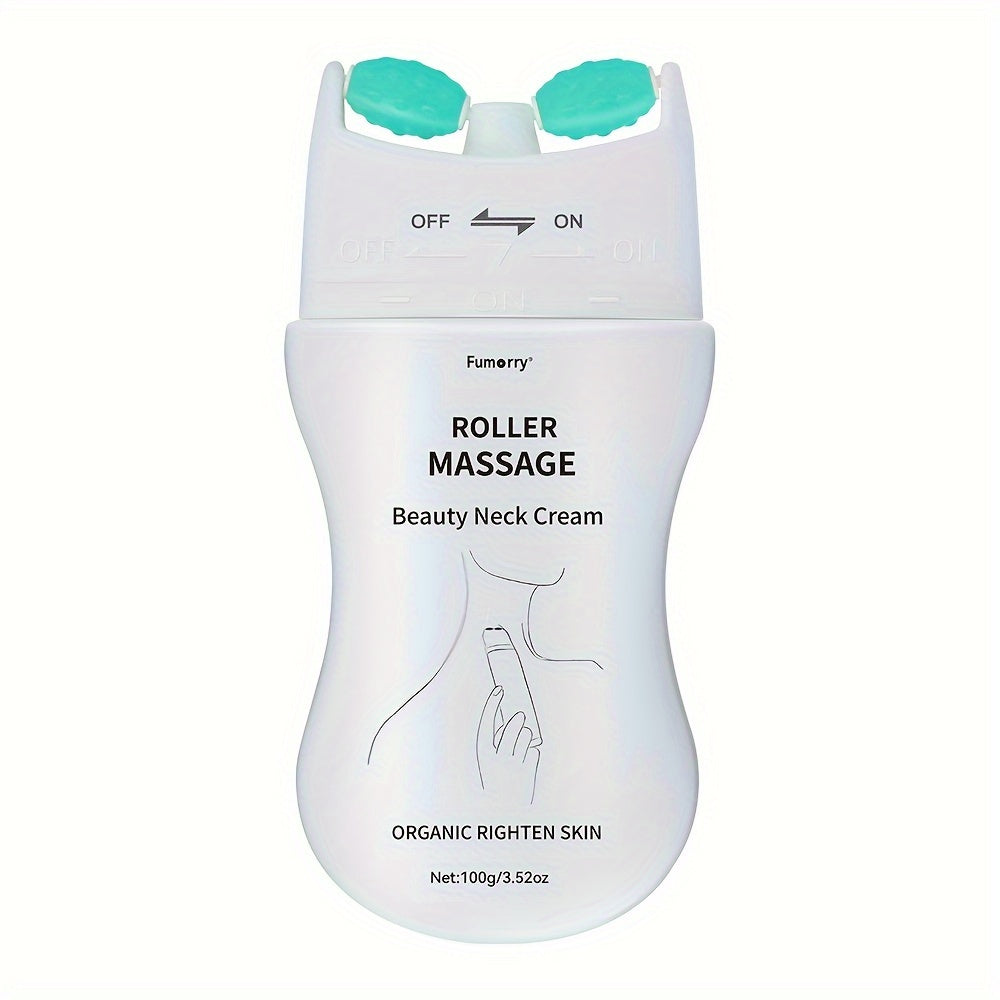 Firming Neck Massage Cream with Roller for Women - White-0